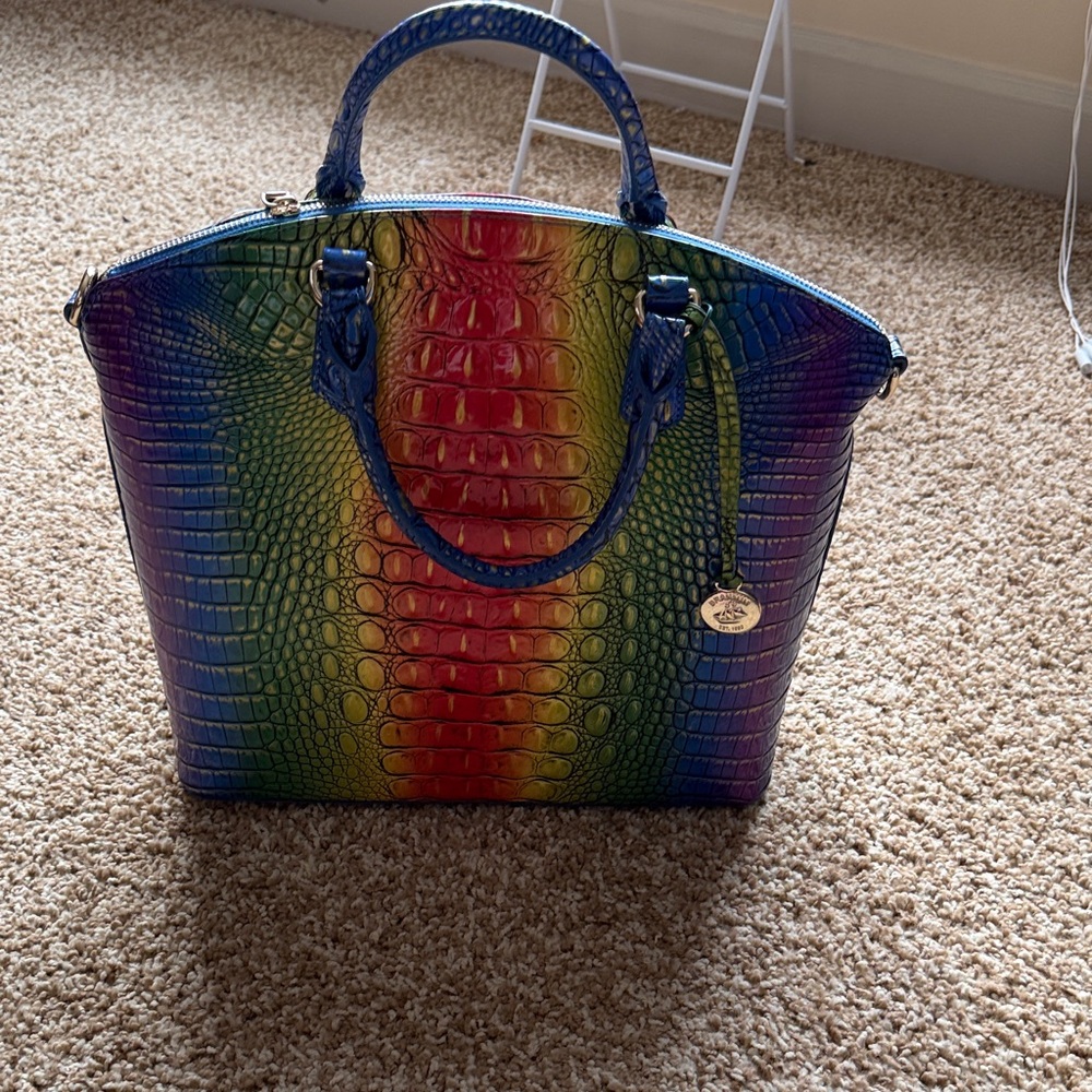 Brahmin Multicolor Crocodile Embossed Tote